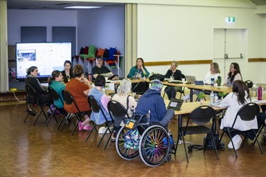 SIAG members gathered around meeting tables, engaged in discussion