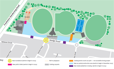 Map of Carrum Downs recreation reserve carpark works