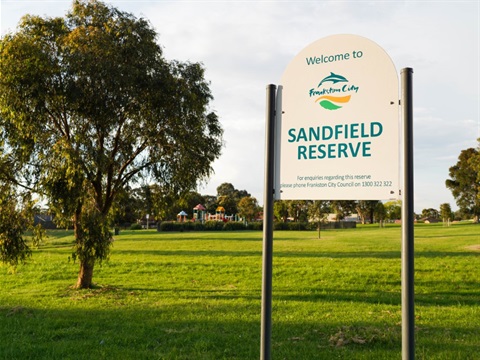 Sandfield Reserve Sign