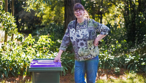 Purple bins in Frankston