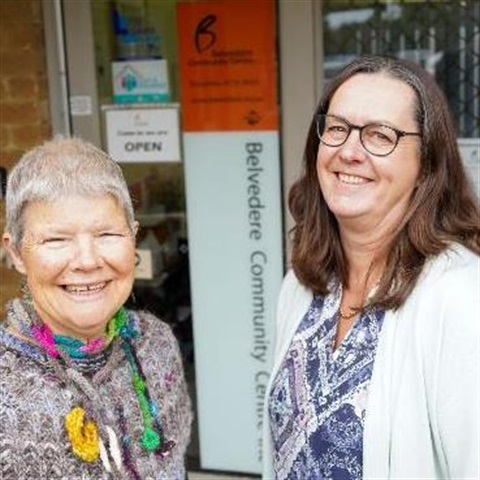 Belvedere Community Centre Manager, Meredith with volunteer Karen