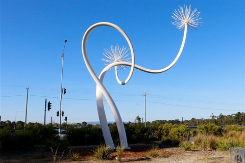 Frankston Love Flower sculpture