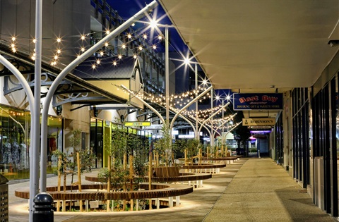 Station Street Mall at night