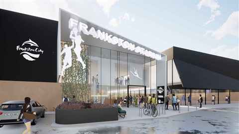 Concept design image of Frankston Basketball stadium